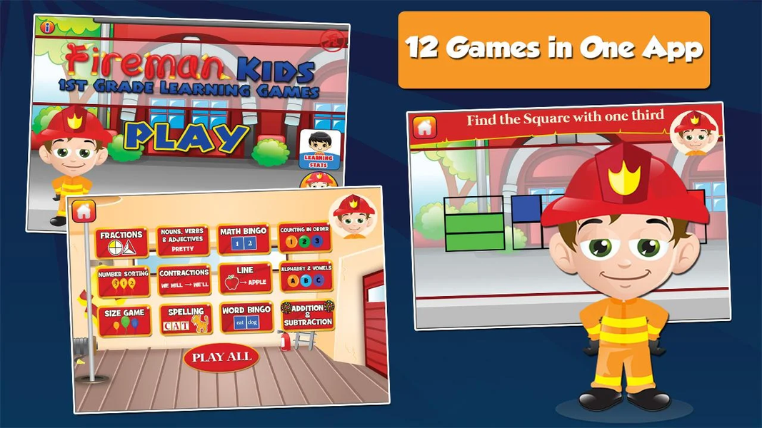 Fireman Kids Grade 1 Games - Gameplay image of android game