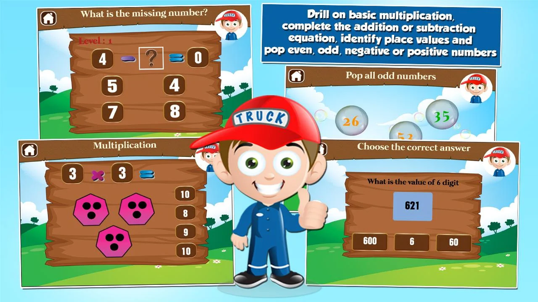 Second Grade Games: Kids Truck - عکس بازی موبایلی اندروید