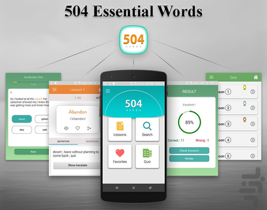 504 Words - Image screenshot of android app