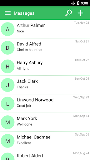 SMS text messaging app - Image screenshot of android app