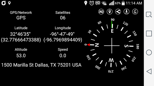Simple GPS Coordinate Display - عکس برنامه موبایلی اندروید