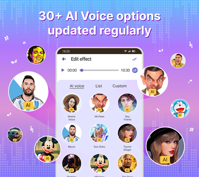 Voice AI - Changer Your Voice - عکس برنامه موبایلی اندروید