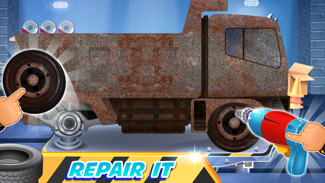 Car & Truck Kids Games Garage - Gameplay image of android game