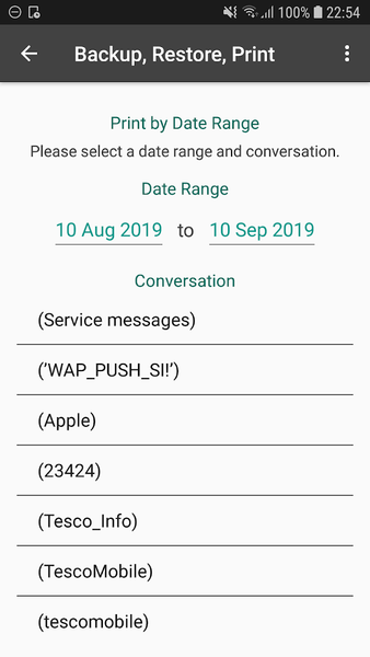 Print Text Messages - Image screenshot of android app