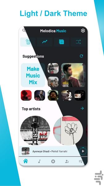 ملودیکا موزیک پلیر - عکس برنامه موبایلی اندروید