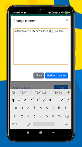 HTML Inspector and code editor - Image screenshot of android app