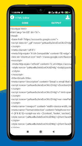 HTML Inspector and code editor - Image screenshot of android app