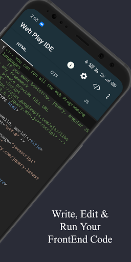 Web Development IDE : HTML, CSS, JavaScript - Image screenshot of android app