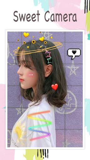 Live face sticker sweet camera - Image screenshot of android app