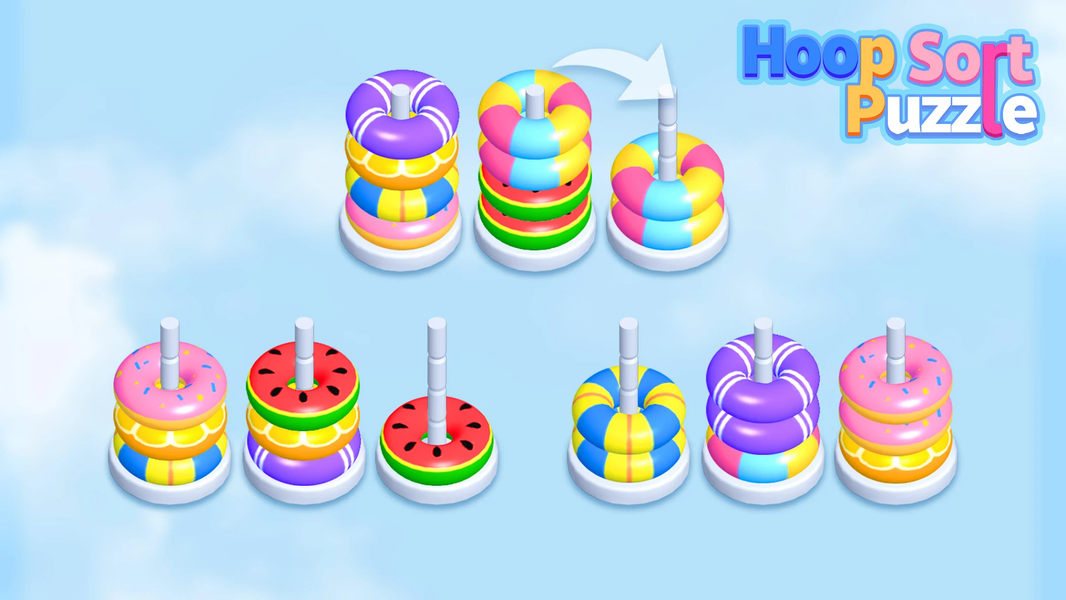 Hoop Sort Puzzle: Color Stack - عکس بازی موبایلی اندروید