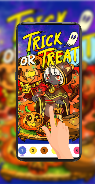 Halloween Witches：Color Master - Gameplay image of android game