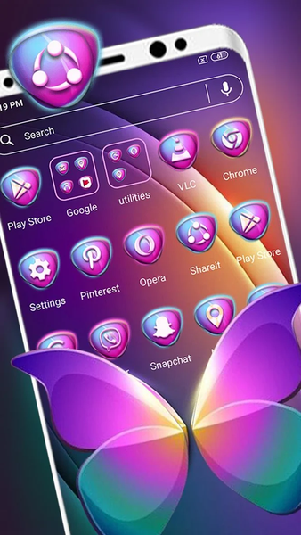 Colorful Butterfly Theme - عکس برنامه موبایلی اندروید