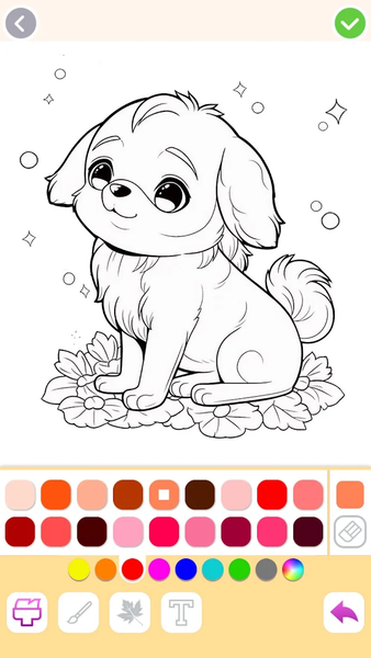 Animal coloring pages games - Gameplay image of android game