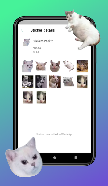 WAStickerApps Stickers Cats - عکس برنامه موبایلی اندروید