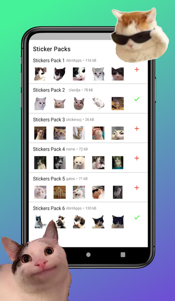 WAStickerApps Stickers Cats - عکس برنامه موبایلی اندروید