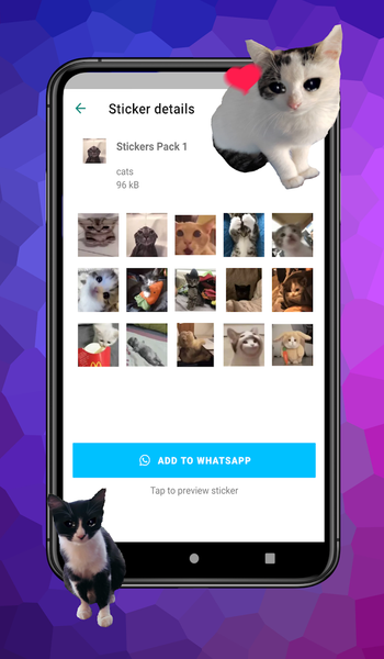 WAStickerApps Stickers Cats - عکس برنامه موبایلی اندروید