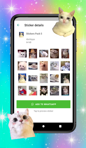 WAStickerApps Stickers Cats - عکس برنامه موبایلی اندروید