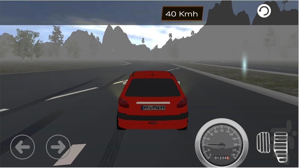 بازی رانندگی با 206 - بارانی - Gameplay image of android game