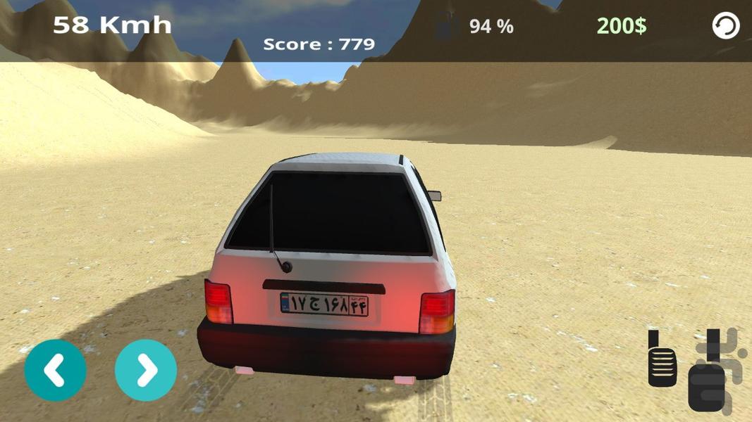 رانندگی با پراید 111 در پیست کویر - Gameplay image of android game