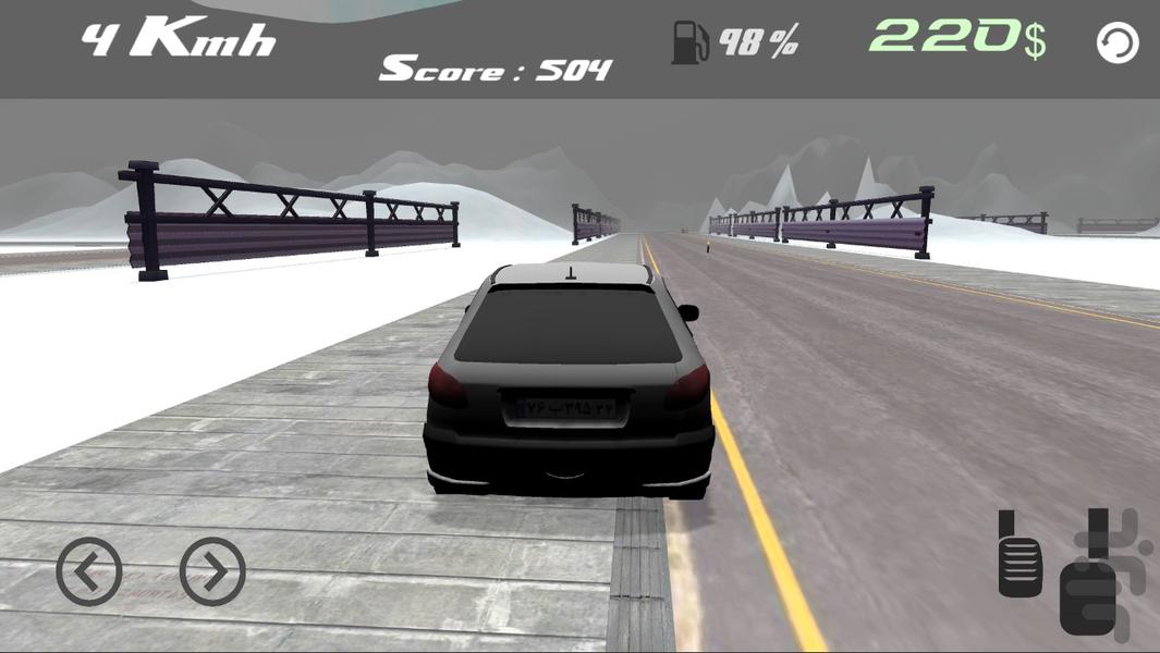 بازی ماشین سواری 206 در برف - Gameplay image of android game