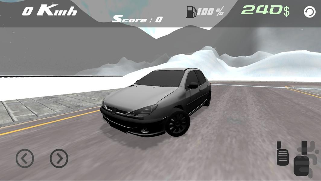 بازی ماشین سواری 206 در برف - Gameplay image of android game