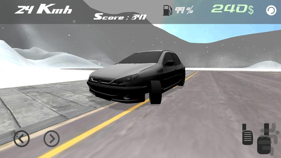 بازی ماشین سواری 206 در برف - Gameplay image of android game