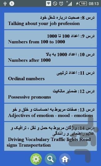 واژگان کاربردی در زبان فرانسه - Image screenshot of android app