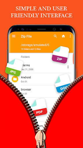 Easy Zip Unzip Tar Rar Unrar - File Manager - عکس برنامه موبایلی اندروید