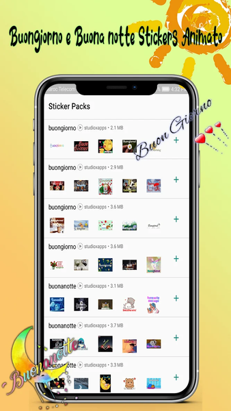Stickers Buongiorno Buonanotte - Image screenshot of android app