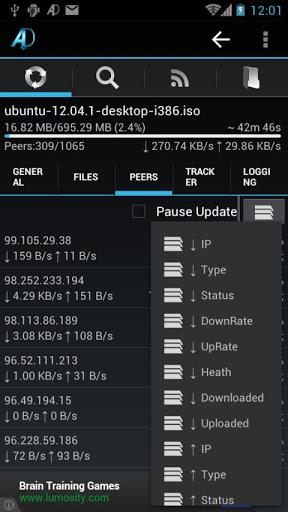 aDownloader - torrent download - عکس برنامه موبایلی اندروید