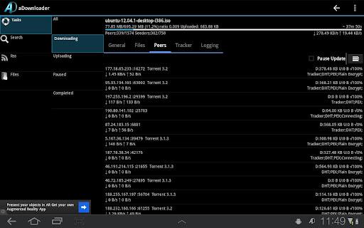aDownloader - torrent download - عکس برنامه موبایلی اندروید