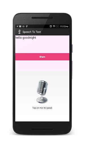 Speech to Text - Image screenshot of android app