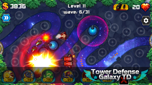 Tower Defense: Galaxy TD - Gameplay image of android game