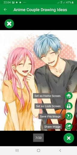 Cute Anime Couple Drawing Idea - Image screenshot of android app