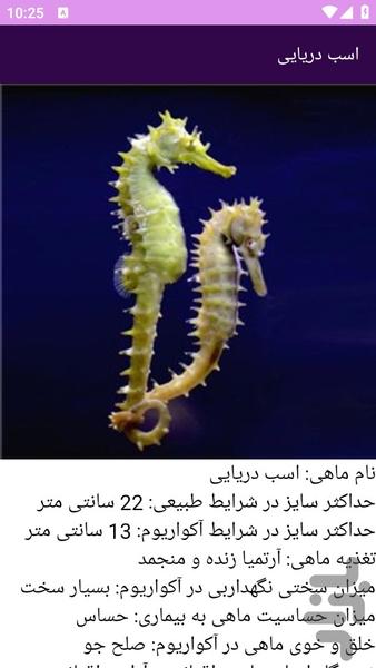 آموزش های شناخت آبزیان آب شور - عکس برنامه موبایلی اندروید