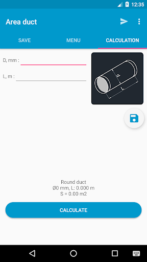 Area duct HVAC - Image screenshot of android app