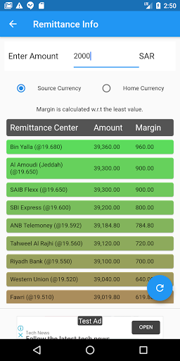 Remittance Info - Image screenshot of android app