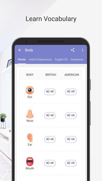 English Phonetics & Vocabulary - عکس برنامه موبایلی اندروید