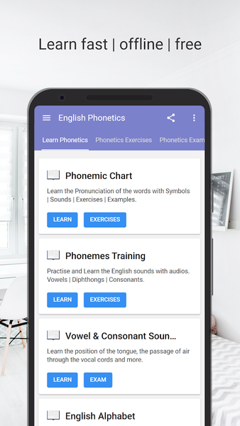 English Phonetics & Vocabulary - عکس برنامه موبایلی اندروید