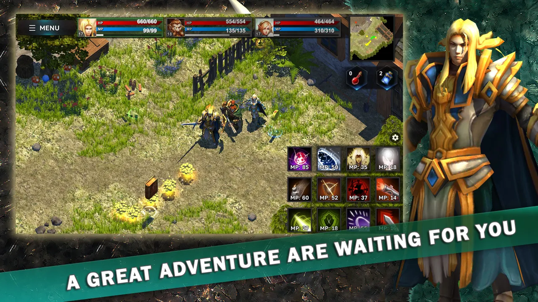 Fantasy Heroes: Action RPG 3D - Gameplay image of android game