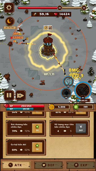 Idle Wooden Tower Defense - Gameplay image of android game