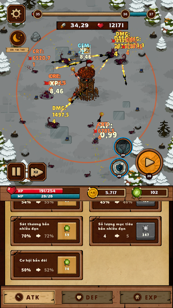 Idle Wooden Tower Defense - Gameplay image of android game