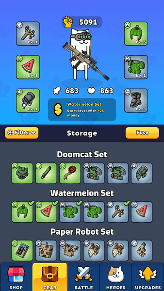 Gun Hero: Cat Survival Shooter - Gameplay image of android game