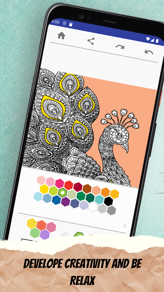 Peacock Coloring pages - Image screenshot of android app