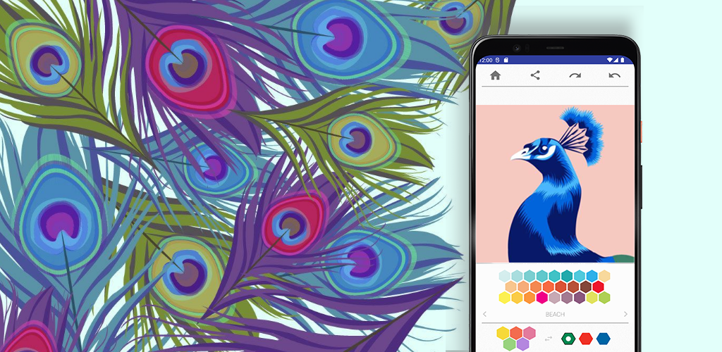 Peacock Coloring pages - Image screenshot of android app