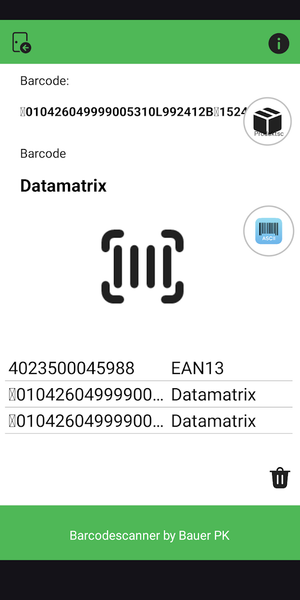 Barcode Scanner by Bauer PK - Image screenshot of android app