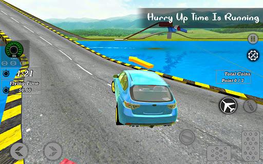 Flying Car Driving Stunt Game - Gameplay image of android game