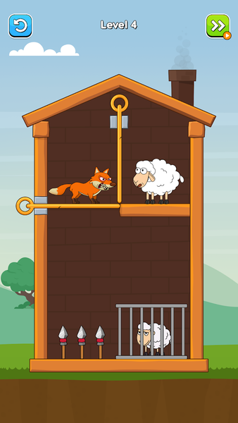 Hero Sheep-Pin Pull Save Sheep - Gameplay image of android game