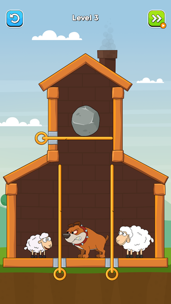 Hero Sheep-Pin Pull Save Sheep - Gameplay image of android game