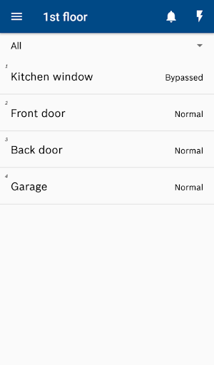 Bosch Remote Security Control+ - عکس برنامه موبایلی اندروید